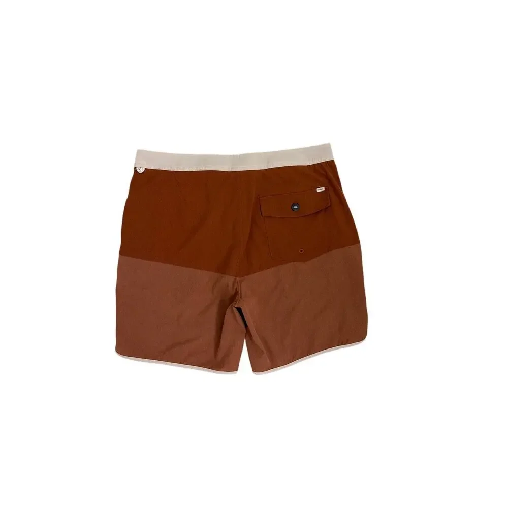 Vuori Cruise Boardshorts Orange Drawstring Swim Trunks Men's 34